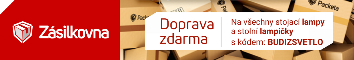 Skorzystaj z darmowej dostawy za pośrednictwem Zásilkovna przy zakupie dowolnej lampy lub lampy
