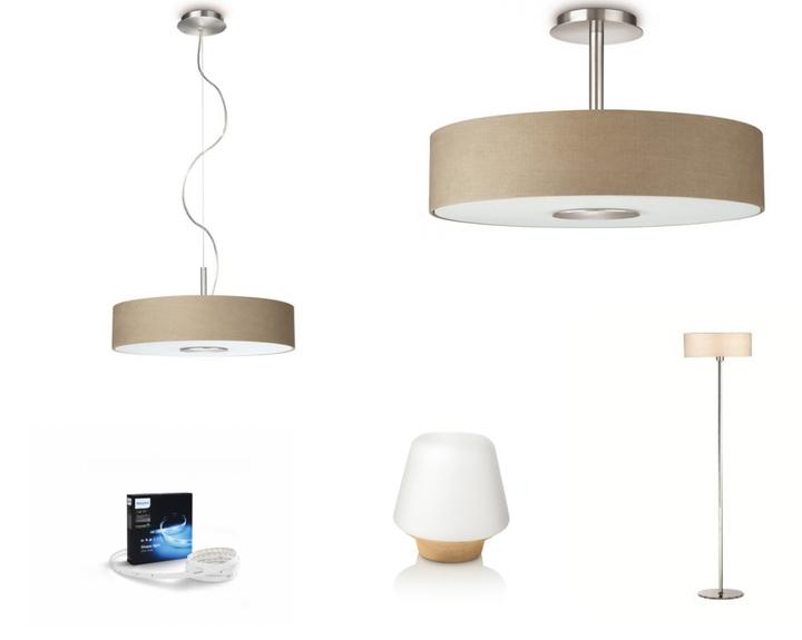 Beżowe oświetlenie do salonu